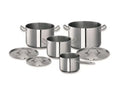 Batterie de casseroles Chef, inox, 7 pièces, avec couvercles