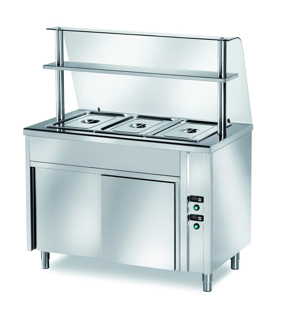 Table de maintien au chaud PROFI ventilée avec portes coulissantes 1200x700x890 - 3x GN 1/1