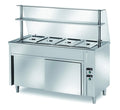 Table de maintien au chaud en libre-service PROFI ventilée avec portes coulissantes et rehausse vitrée 1500x700x1400 - 4x GN 1/1