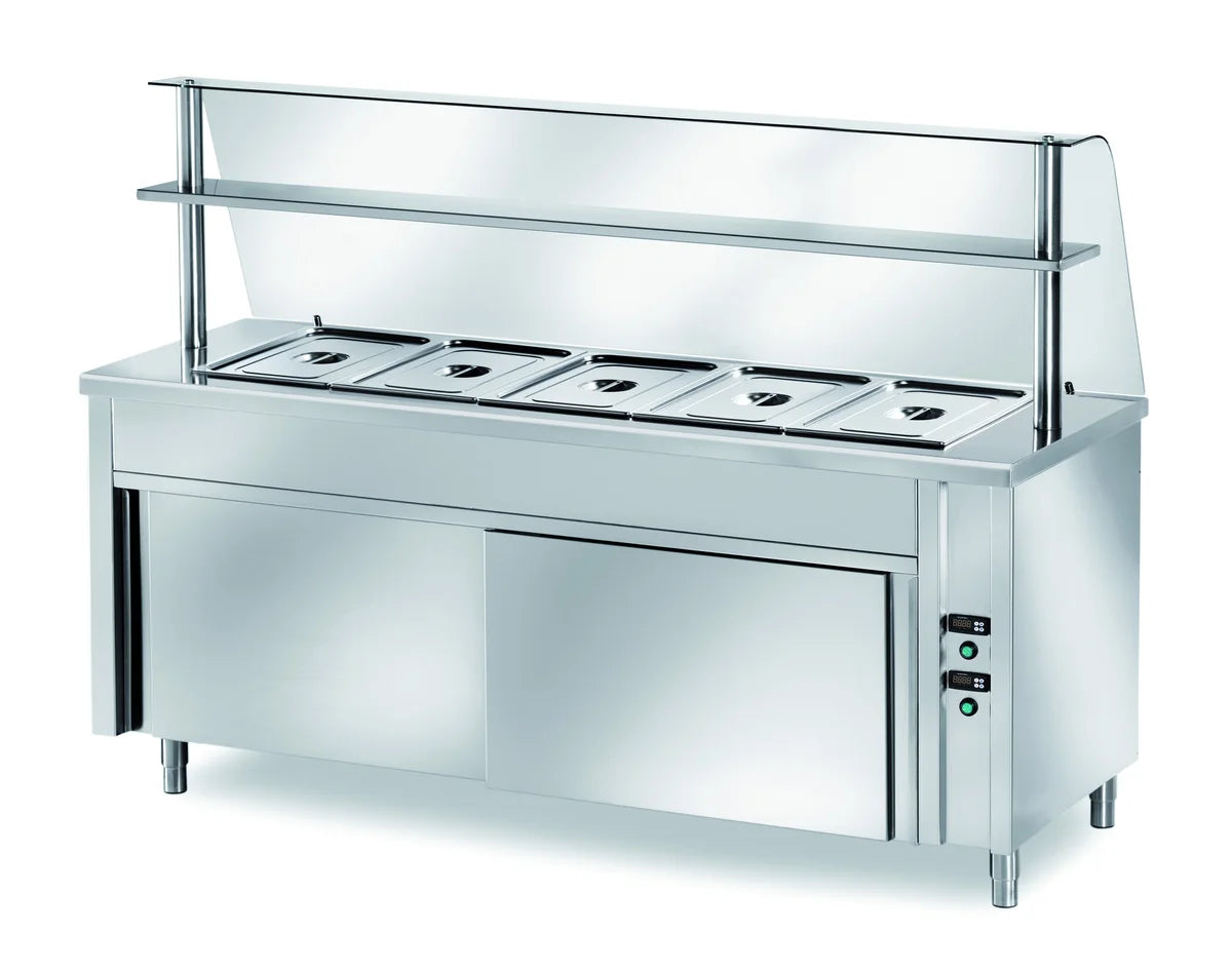 Table de maintien au chaud PROFI ventilée avec portes coulissantes 2000x700x890 - 5x GN 1/1