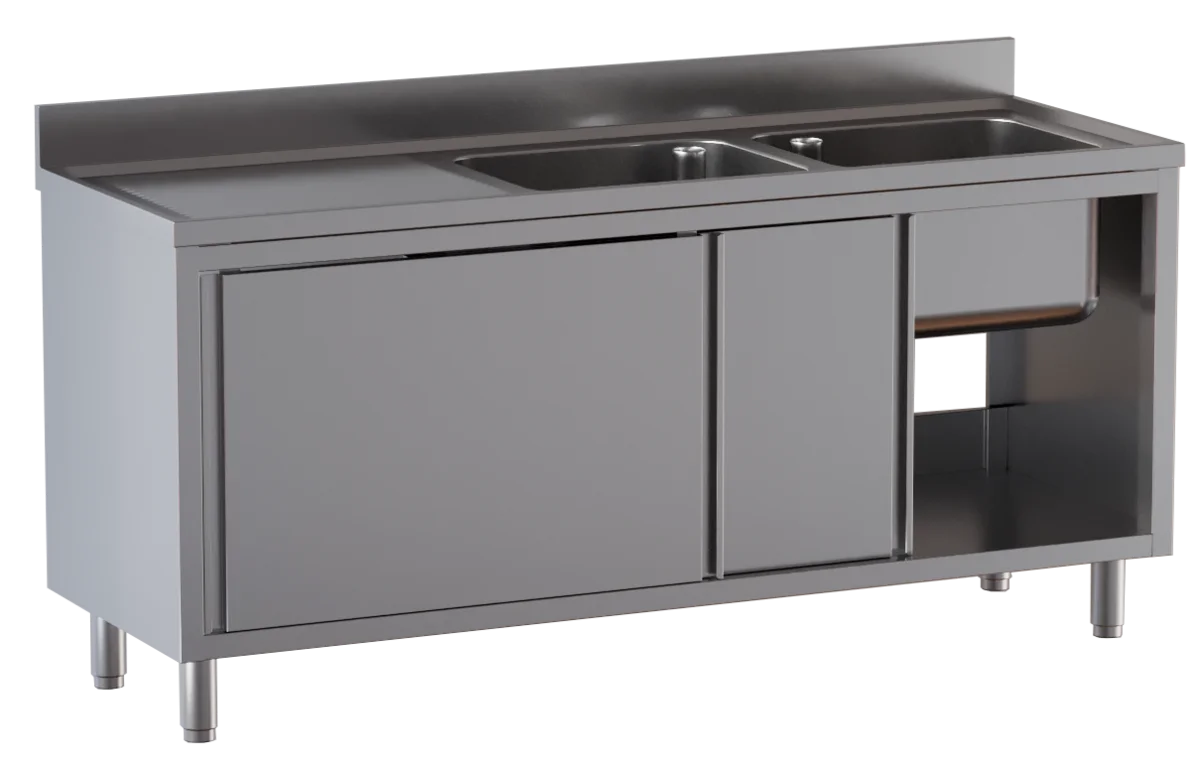 Armoire plonge ECO 14x6 avec 2 bacs à droite