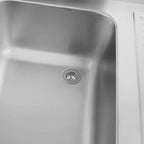 Table de lavage Basic 10x7 avec 1 cuve à gauche, dosseret et étagère inférieure