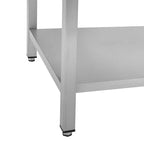 Table de lavage Basic 10x7 avec 1 cuve à gauche, dosseret et étagère inférieure