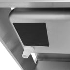 Table de lavage Basic 10x7 avec 1 cuve à gauche, dosseret et étagère inférieure