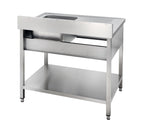 Table de lavage Basic 10x7 avec 1 cuve à droite, dosseret et étagère inférieure