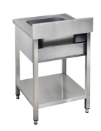 Table de lavage Basic 6x6 avec 1 cuve, dosseret et étagère inférieure