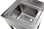 Table de lavage Basic 6x6 avec 1 cuve, dosseret et étagère inférieure