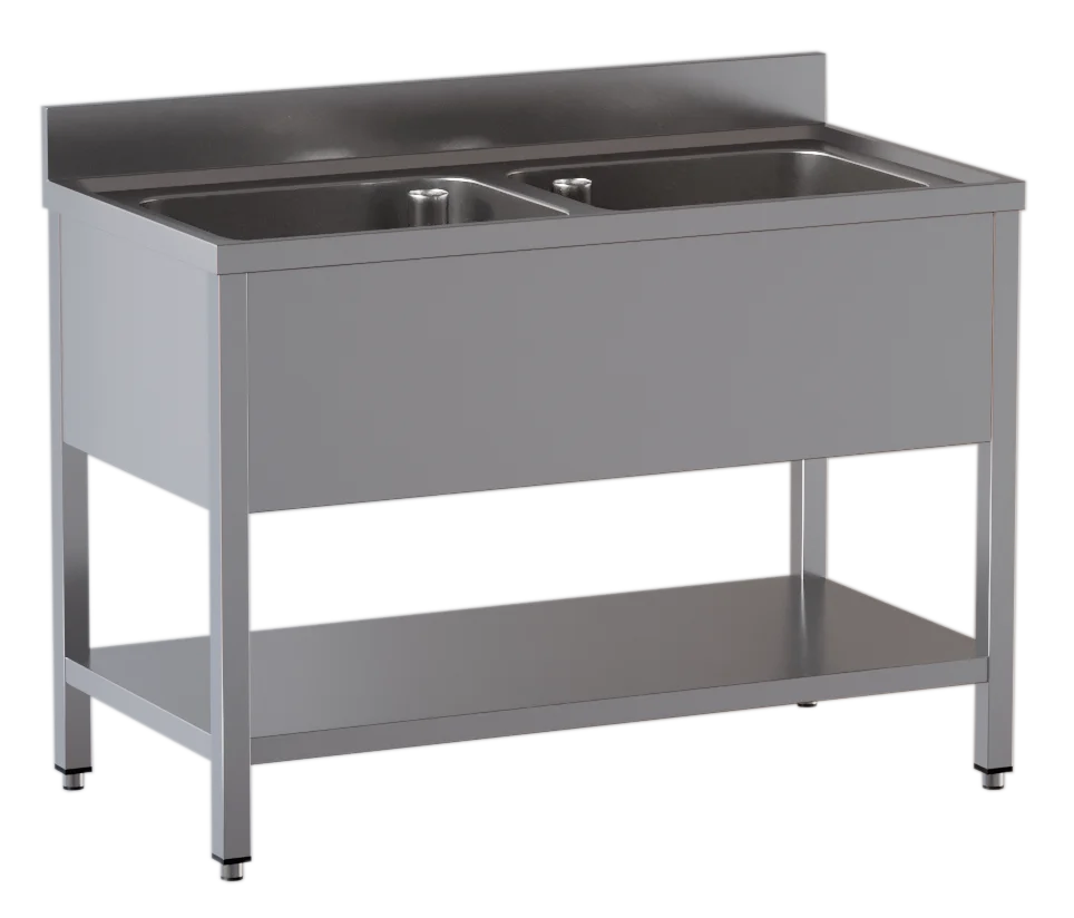 Table de plonge ECO 12x7 avec 2 cuves
