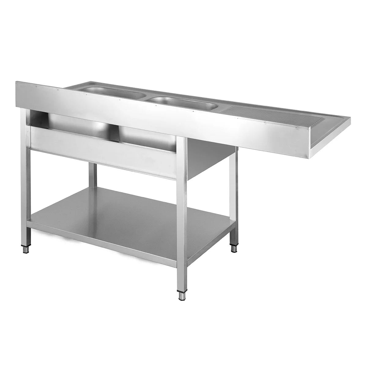 Plonge passage lave-vaisselle Basic 16x6 avec 2 bacs à droite