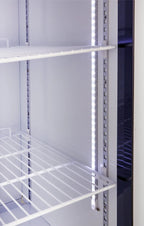 Armoire réfrigérée ECO 380 Litres de volume réfrigéré, avec 1 porte vitrée, verrouillable, LED, blanc