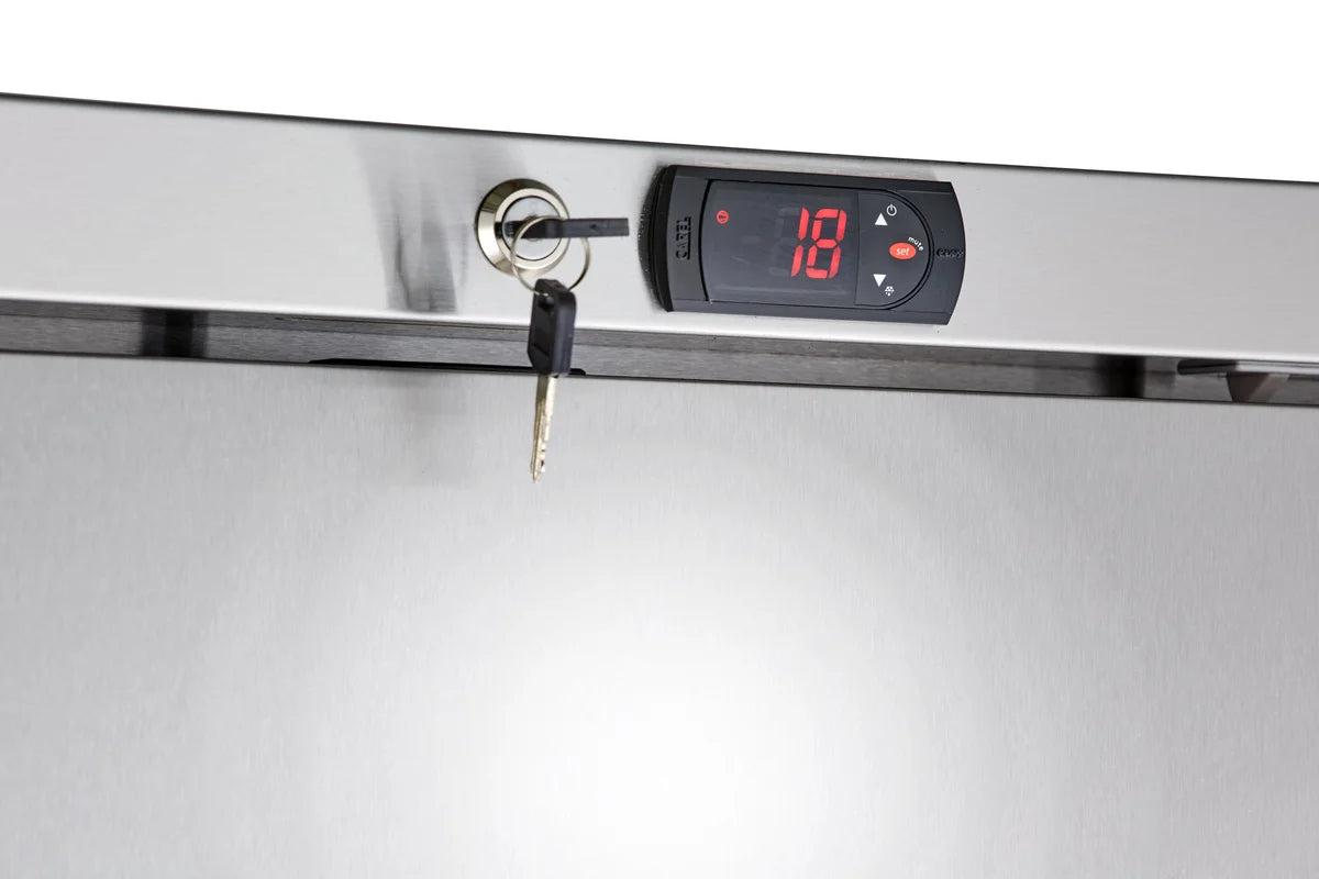 Armoire réfrigérée ECO 380 litres de volume réfrigéré, avec 1 porte, verrouillable, inox