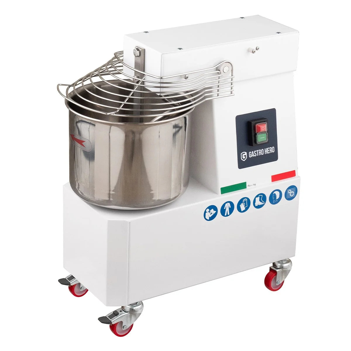 Pétrin à spirale PROFI 10 Litres 230V avec roulettes - tête fixe