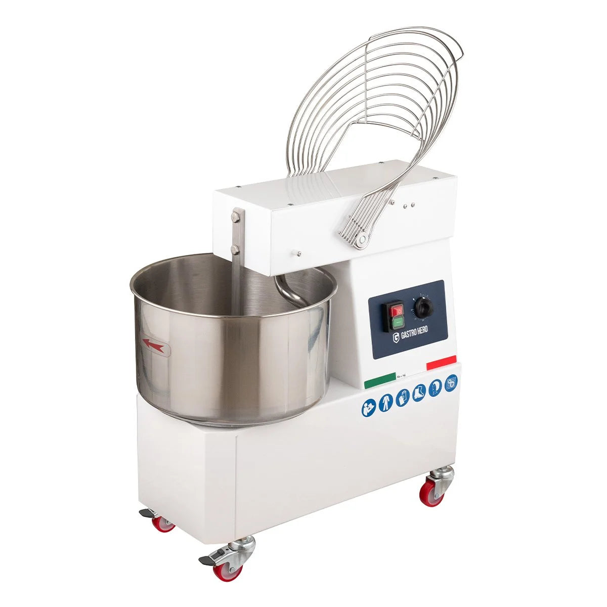 Pétrin à spirale PROFI 33 Litres 230V avec roulettes - tête fixe