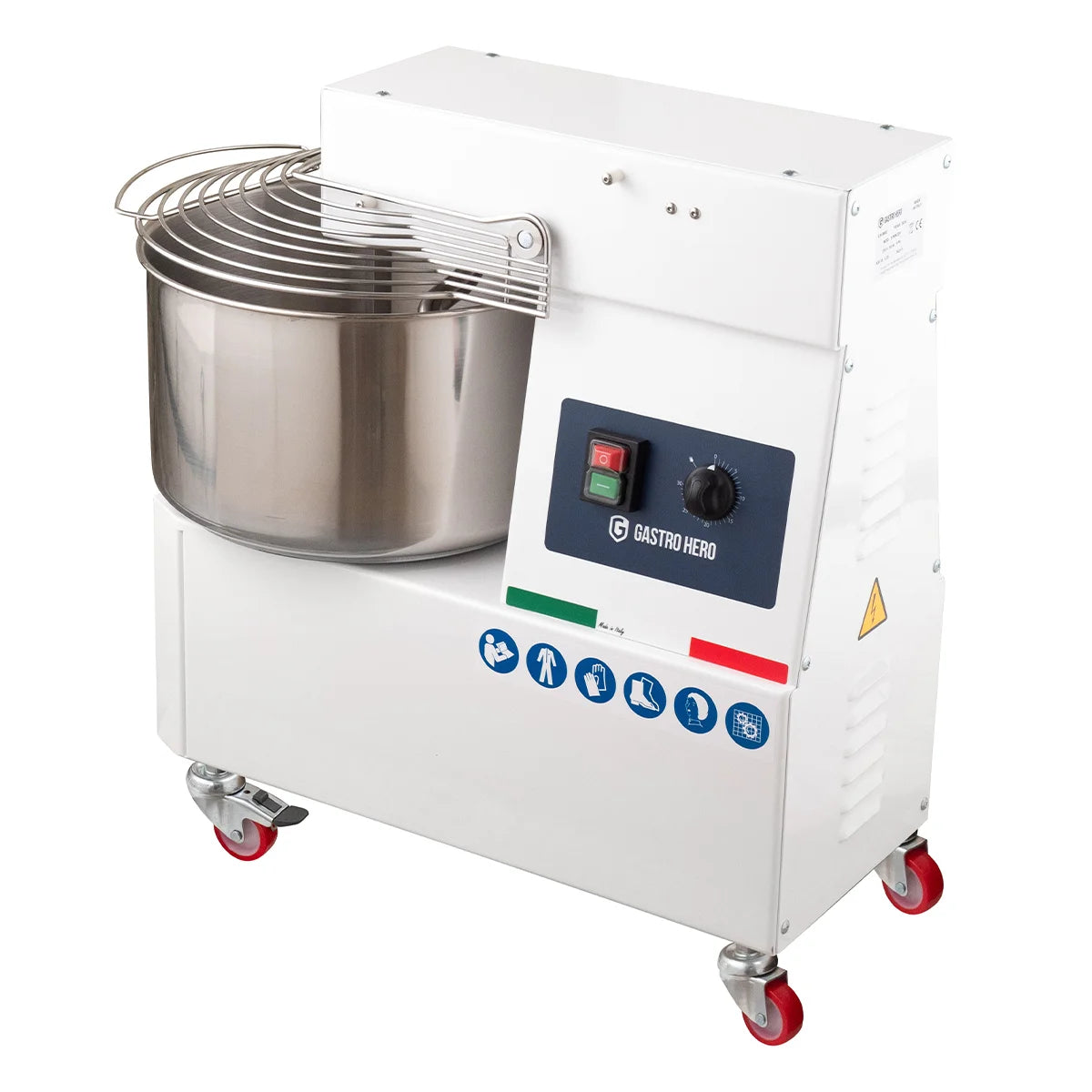Pétrin à spirale PROFI 42 Litres 230V avec roulettes - tête fixe