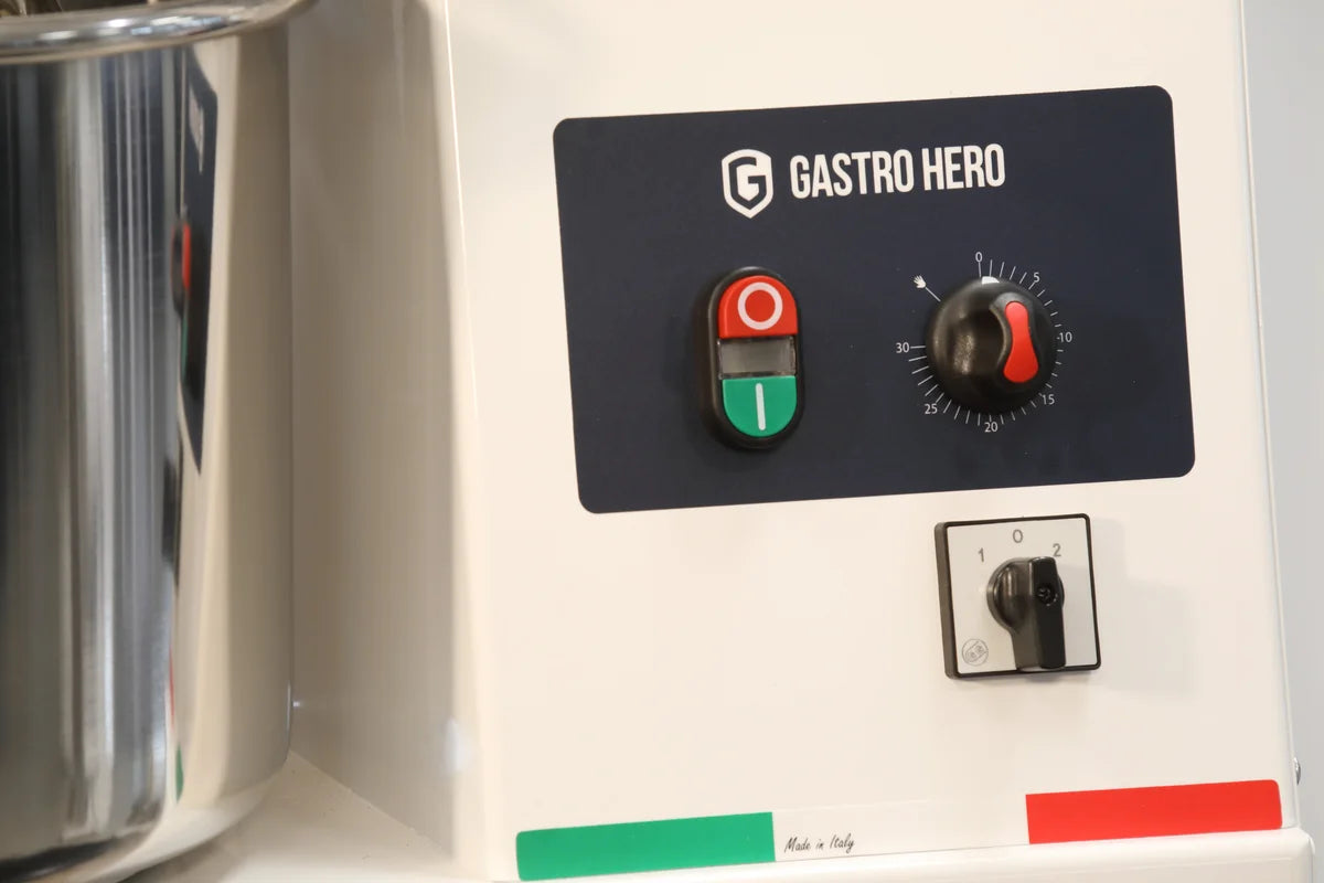 Pétrin à spirale PROFI 42 Litres 400V avec roulettes - tête fixe et 2 vitesses