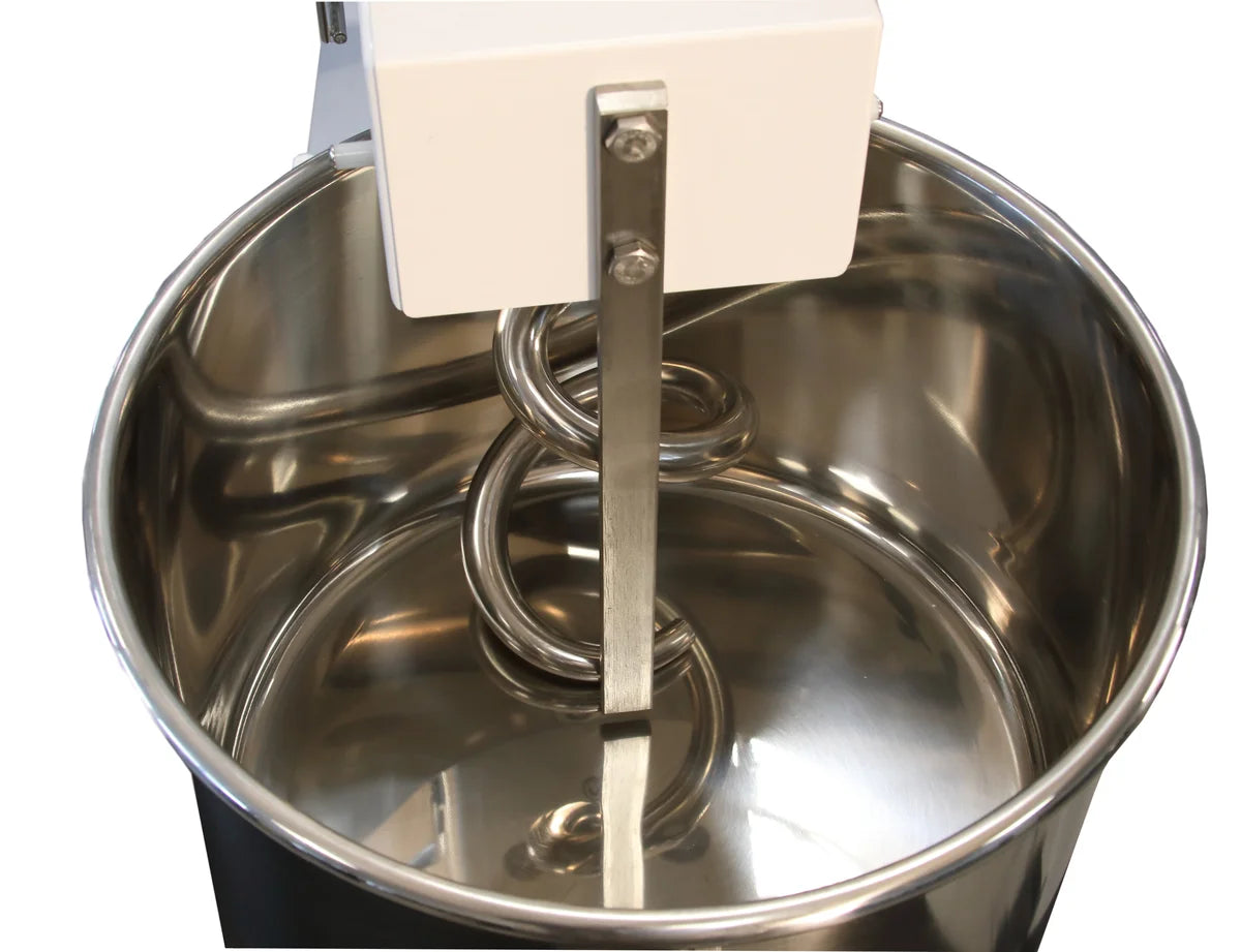 Pétrin à spirale PROFI 53 Litres 400V avec roulettes - tête fixe