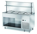 Table réfrigérée de distribution PROFI ouverte avec rehausse vitrée 900x700x1400 - 2x GN 1/1