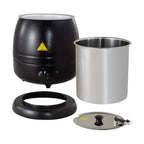 Chauffe-soupes & sauces ECO noir, 10 litres, jusqu’à 95 °C, récipient intérieur amovible en acier inoxydable