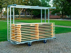 Feros chariot de transport pour jusqu’à 10 ensembles tables-bancs de fête, (LxPxH) 2315x590/890x1805 mm