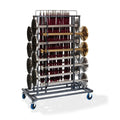 Feros Elegance chariot de transport pour 16 poteaux de guidage et cordons de balisage, martelé, 1290 x 760 x 1800 mm