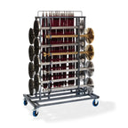 Feros Elegance chariot de transport pour 16 poteaux de guidage et cordons de balisage, martelé, 1290 x 760 x 1800 mm