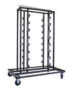 Feros Elegance chariot de transport pour 16 poteaux de guidage et cordons de balisage, martelé, 1290 x 760 x 1800 mm