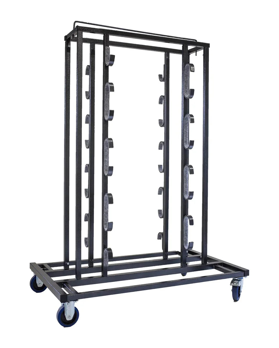 Feros Elegance chariot de transport pour 16 poteaux de guidage et cordons de balisage, martelé, 1290 x 760 x 1800 mm