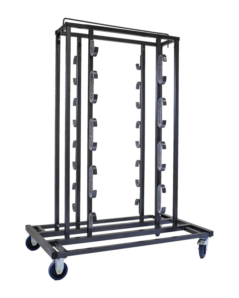 Feros Elegance chariot de transport pour 16 poteaux de guidage et cordons de balisage, martelé, 1290 x 760 x 1800 mm
