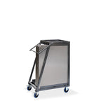 Chariot de transport Feros pour jusqu’à 5 tables pliantes en inox, 880 x 650 x 1130 mm