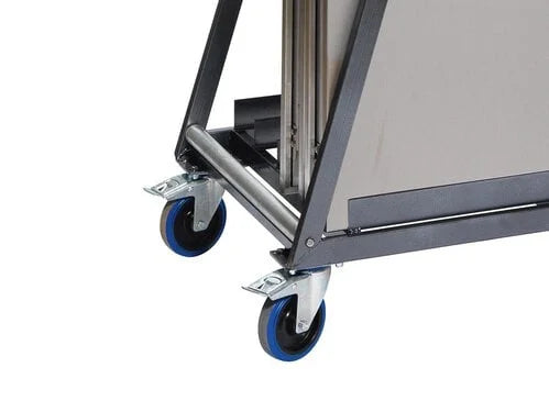 Chariot de transport Feros pour jusqu’à 5 tables pliantes en inox, 880 x 650 x 1130 mm