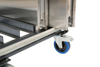 Chariot de transport Feros pour jusqu’à 5 tables pliantes en inox, 880 x 650 x 1130 mm