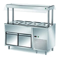 Îlot de buffet réfrigéré PROFI avec deux tiroirs et pare-haleine 1500x700x1500 - 4x GN 1/1