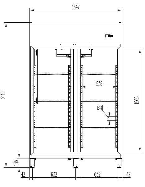 Armoire de congélation professionnelle 1400 GN 2/1 Superior - avec 2 portes vitrées