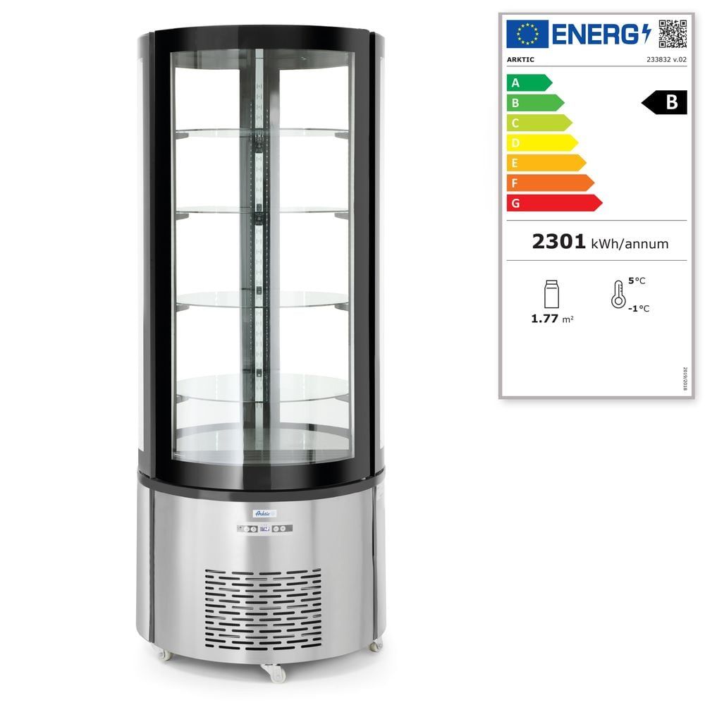 Vitrine de présentation pâtisserie ronde , Arktic, 360L, 230V/460W, ø680x(H)1755mm