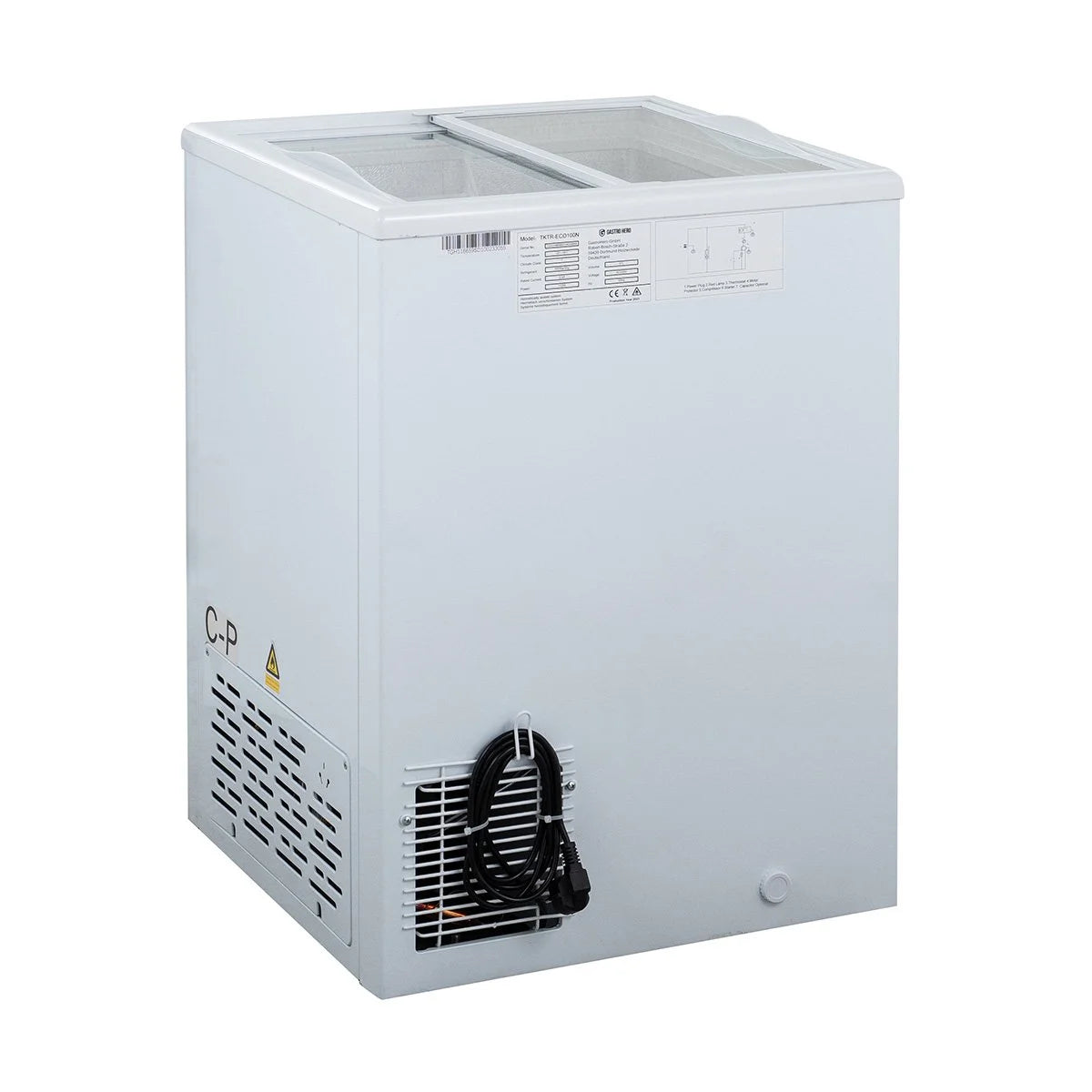 Congélateur coffre ECO 100 avec couvercle coulissant en verre