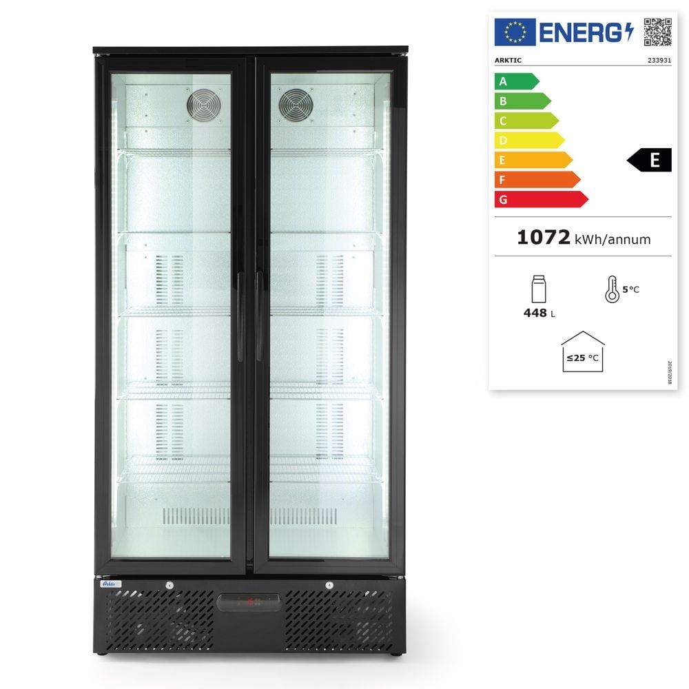Vitrine de présentation boissons double portes 477L, Arktic, 220-240V/300W, 900x555x(H)1820mm