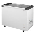 Congélateur coffre ECO 350 avec couvercle coulissant en verre, 4 roulettes