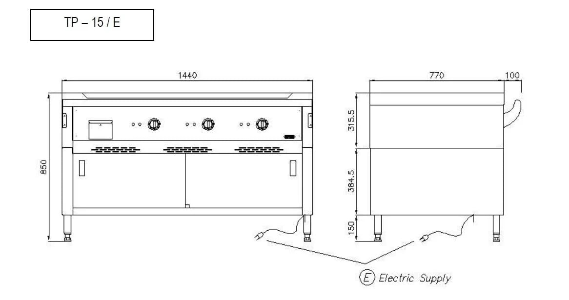 Nayati Grill Teppan Yaki électrique TP15/E