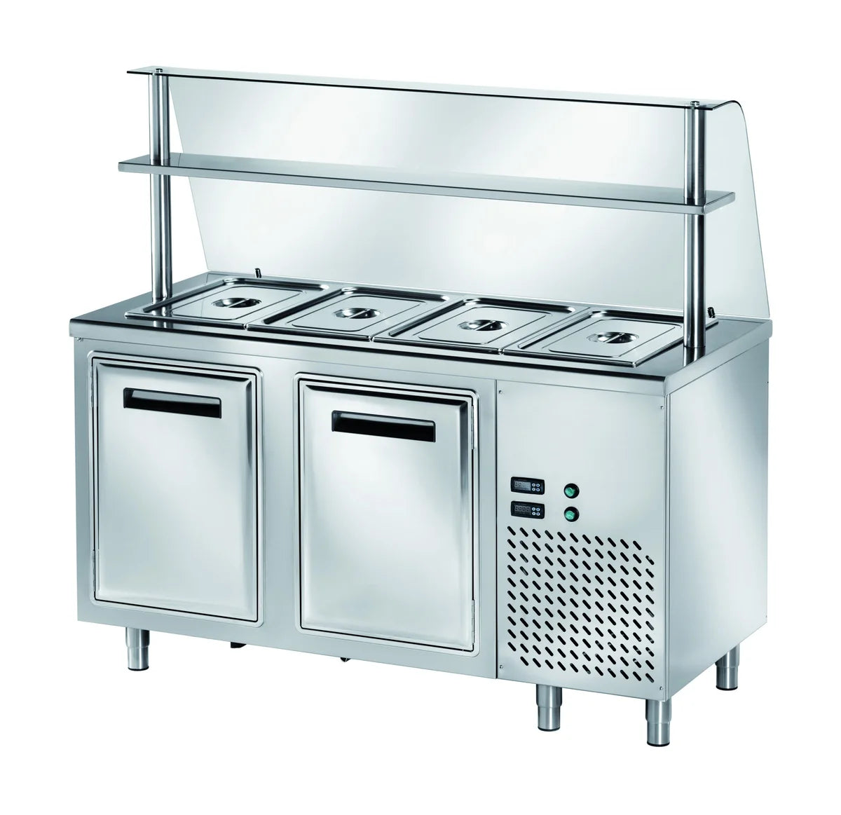 Table réfrigérée de distribution PROFI réfrigérée B200 avec portes battantes 1500x700x890 - 4x GN 1/1