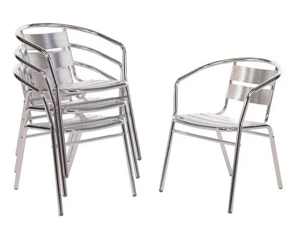 Chaises bistrot Bolero en aluminium avec accoudoir arrondi - 4 pièces