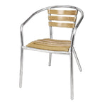 Fauteuils empilables Bolero en aluminium et bois de frêne - 4 pièces