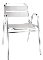 Chaises de bistrot Bolero avec accoudoirs en aluminium - 4 pièces