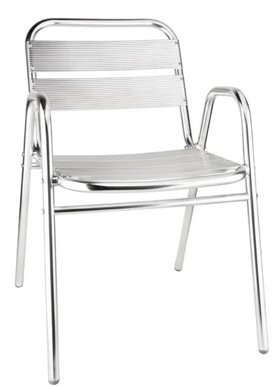 Chaises de bistrot Bolero avec accoudoirs en aluminium - 4 pièces