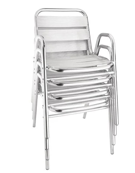Chaises de bistrot Bolero avec accoudoirs en aluminium - 4 pièces