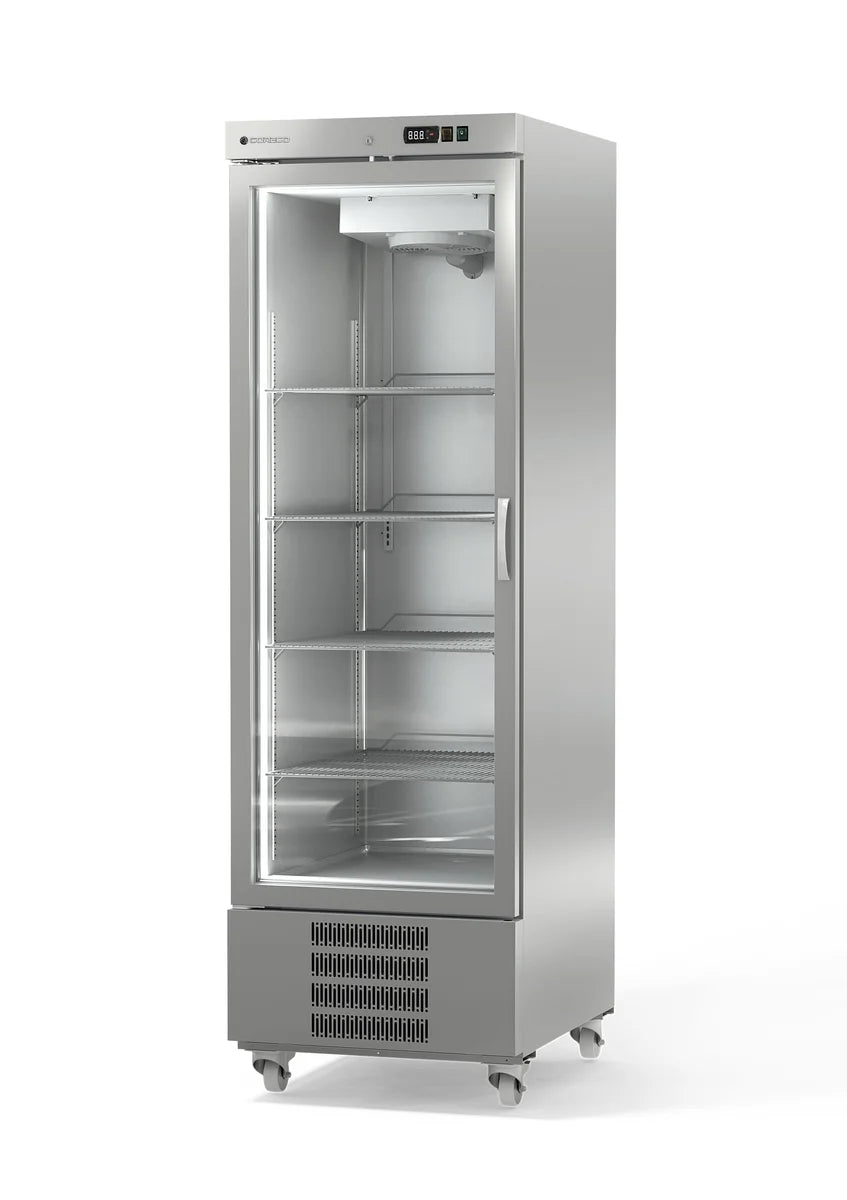 Armoire réfrigérée en acier inoxydable Coreco US Range 650 avec porte vitrée