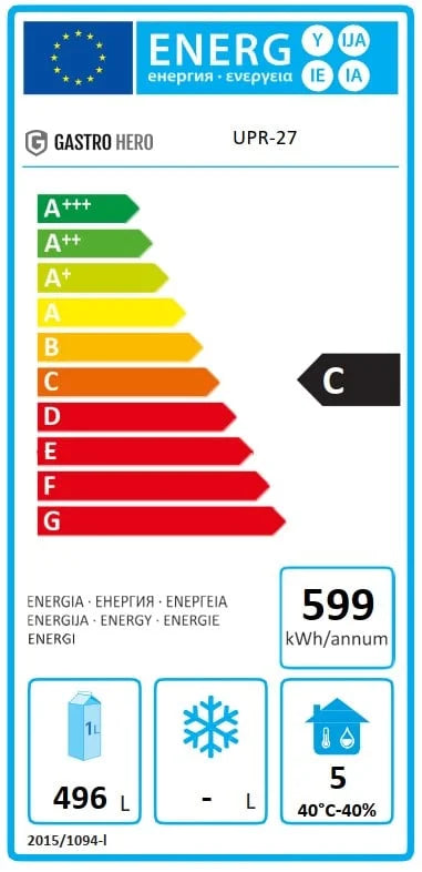 Armoire réfrigérée en acier inoxydable Coreco US Range 650