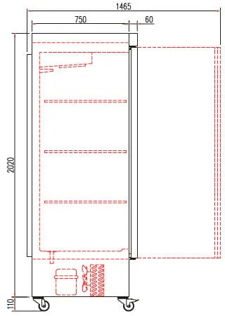 Armoire réfrigérée en acier inoxydable Coreco US Range 650