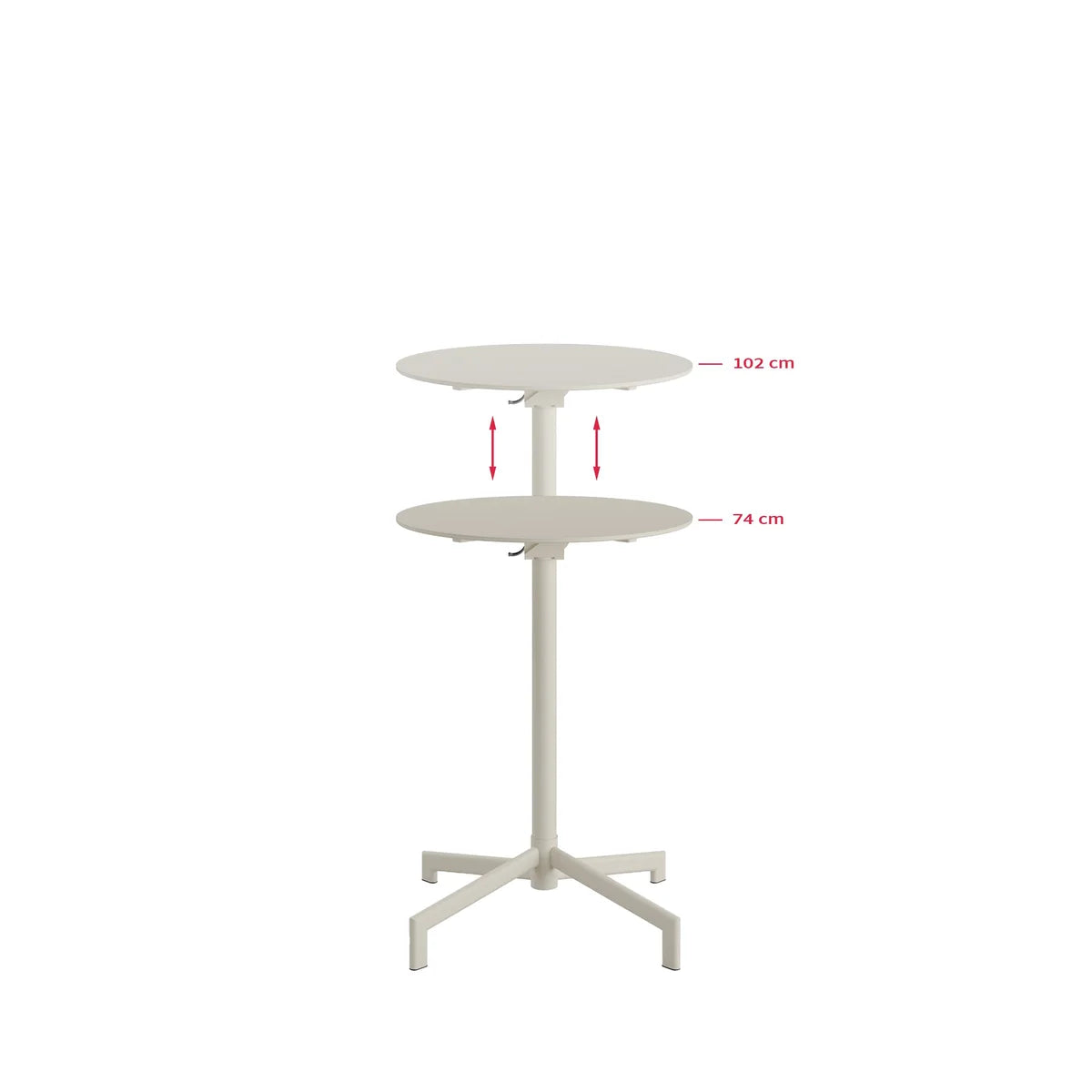 BEST Versa Table de terrasse / table haute | Réglable sur 2 hauteurs – Beige