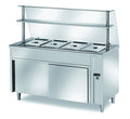 Table de maintien au chaud en libre-service PROFI neutre avec une porte et rehausse vitrée 900x700x1400 - 2x GN 1/1