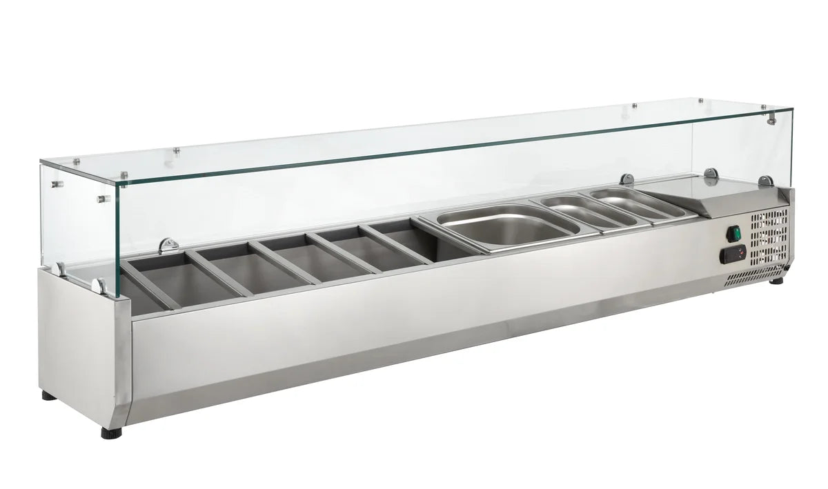 Vitrine réfrigérée ECO 5 x GN 1/4 avec couvercle en verre